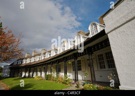 Hütten am Lower Road, Port Sunlight Dorf, Wirral, Cheshire, England Stockfoto