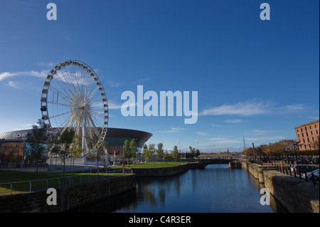 Riesenrad, Albert Dock, Liverpool, Merseyside, England Stockfoto