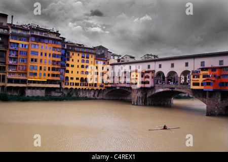 Die berühmte Brücke Ponte Vecchio, Florenz, Italien Stockfoto