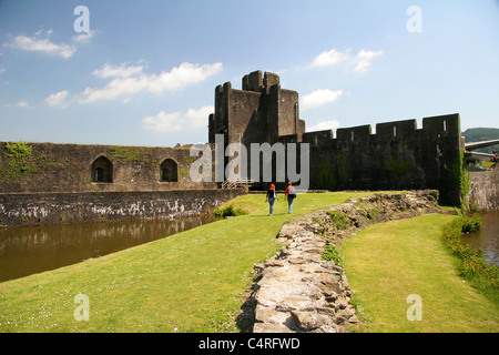 Caerphilly Castle, Caerphilly, Südwales Stockfoto