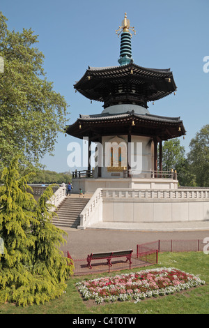 Der japanische buddhistische Frieden Pagode, Battersea Park, London, UK. Stockfoto