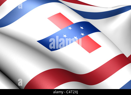 Gouverneur der niederländischen Antillen Flagge. Hautnah. Stockfoto