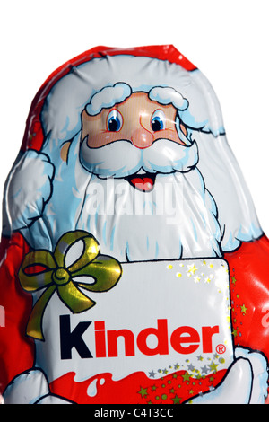 Santa Claus Schokoladenfiguren, Gesichter, Portrait. Weihnachten mal Süßigkeiten. Stockfoto