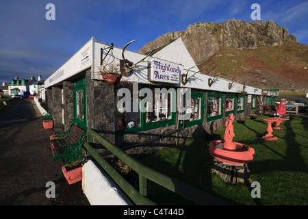 Das malerische Dorf von Ellenabeich (häufig genannt Easdale) auf der Insel Seil. Stockfoto