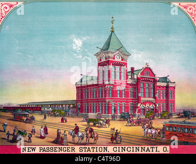 Neuen Personenbahnhof, Cincinnati, Ohio um 1890 Stockfoto