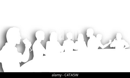 Dargestellten Ausschnitt Silhouetten von Menschen in der Weinbar mit Hintergrund Schatten Stockfoto