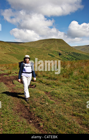 Wandern im Brecon Beacons National Park, Wales Stockfoto