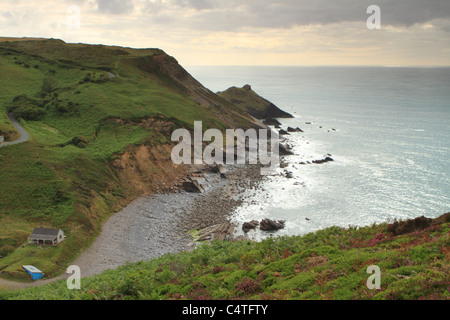 Millook Haven angesehen vom Küstenweg, North Cornwall, England, UK Stockfoto