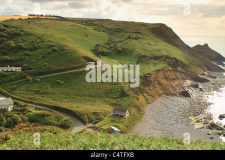 Millook Haven angesehen vom Küstenweg, North Cornwall, England, UK Stockfoto