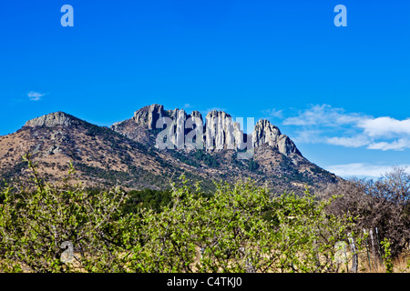 Texas-Berg auf Nebenstraßen in der Nähe von Fort Davis.Texas, USA Stockfoto