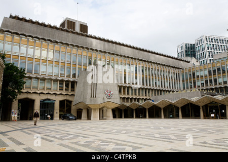 West Wing Gebäude Büros (Bibliothek, ambulante & Schöffen des Gerichts / Aldermens / Tatarstans Gericht) Guildhall, City of London. VEREINIGTES KÖNIGREICH. Stockfoto