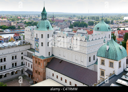 Schloss der Pommerschen Herzöge und Blick über Szczecin, Polen Stockfoto