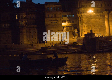 Ganges (Ganga) Fluss, Varanasi, Uttar Pradesh, Indien Stockfoto