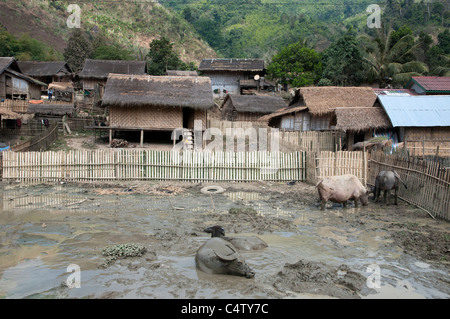 Ein traditionelles Dorf in Laos Stockfoto