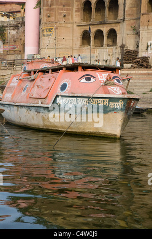 Ganges (Ganga) Fluss, Varanasi, Uttar Pradesh, Indien Stockfoto