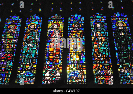 West-Fenster, Chester Cathedral, Chester, Cheshire, England, Vereinigtes Königreich Stockfoto