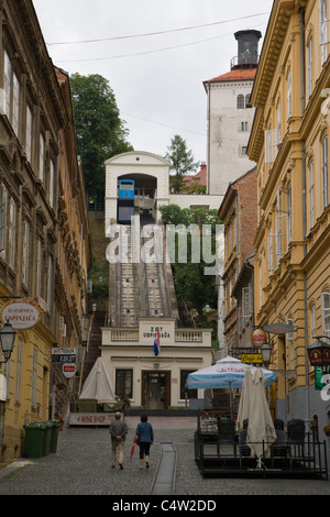 Seilbahn, Uspinjaca, Tomiceva ulica, Tomiceva Ulica, Gornji Grad, Zagreb, Kroatien Stockfoto