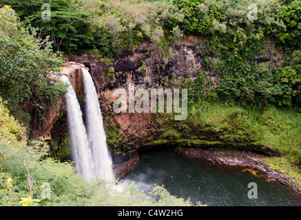 Wailua fällt auf der Insel Kauai, Hawaii Stockfoto