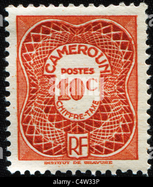 Kamerun - ca. 1947: Steuer- und Post Stempel gedruckt in Frankreich speziell für Kamerun, ca. 1947 Stockfoto