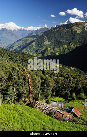 Dhaulagiri Himal Aussicht vom Poon Hill, Annapurna Conservation Area, Dhawalagiri, Pashchimanchal, Nepal Stockfoto