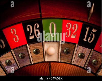 Europäischen Casino-Roulette-Rad fixiert Verlierer Stockfoto