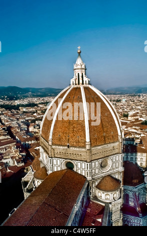 Florenz, Italien, Überblick über die Skyline der Stadt in der Toskana mit Kirchenkuppel, Dom Stockfoto