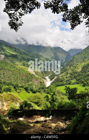 Marsyangdi River Valley, Pashchimanchal, Nepal, Annapurna Conservation Area, Gandaki Stockfoto