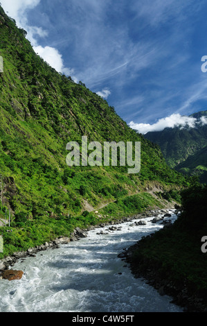 Marsyangdi River Valley, Pashchimanchal, Nepal, Annapurna Conservation Area, Gandaki Stockfoto