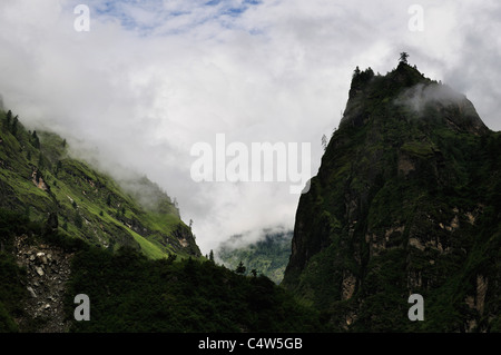 Marsyangdi River Valley, Pashchimanchal, Nepal, Annapurna Conservation Area, Gandaki Stockfoto