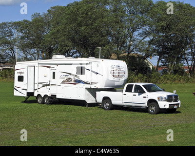 Sattelkupplung und LKW eingerichtet. Stockfoto