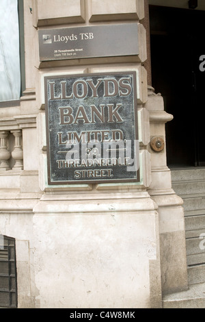 Hauptsitz der Lloyds Bank, Threadneedle Street, City of London, London Stockfoto