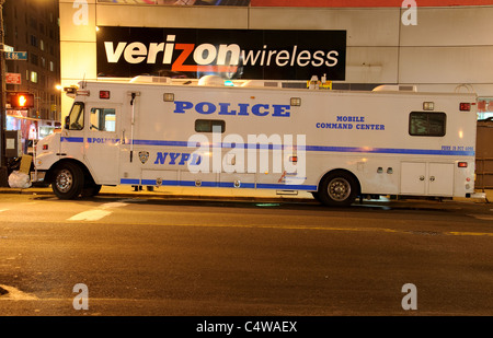 NYPD (New York Police Department) Mobile Communications Division Gefechtsstand, Manhattan, Stockfoto