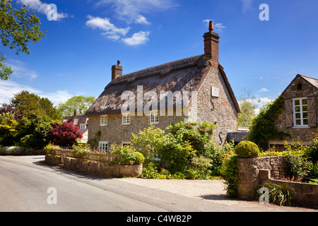 Reetdachhaus Landhaus in der hübschen englischen Dorf Ashmore, Dorset, England, Großbritannien Stockfoto