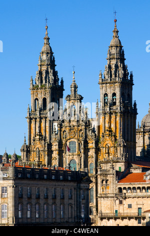 Kathedrale von Santiago De Compostela dominiert die Skyline der Stadt. Stockfoto