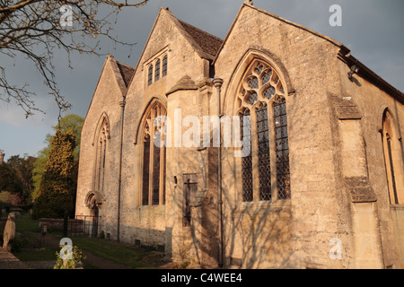 Die sächsischen Pfarrkirche St. Bartholomäus in Corsham, Wiltshire, UK. Stockfoto