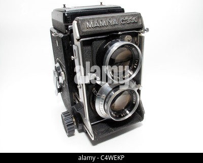 Mamiya C330 Professional film Reflex Camera Base-Kamera viel Gebrauch von Profis in den 80er Jahren Stockfoto