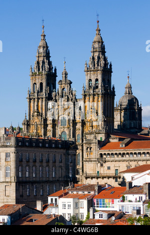 Kathedrale von Santiago De Compostela dominiert die Skyline der Stadt. Stockfoto