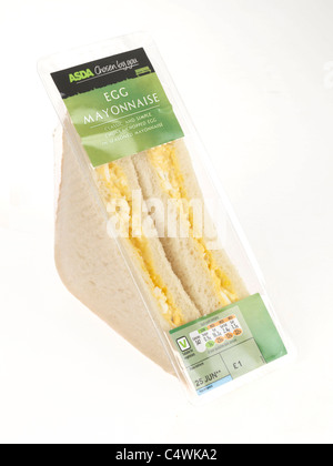 ASDA Ei Mayonnaise Sandwich Stockfoto