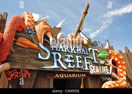 "Sharkbait Riffaquarium" Mutiny Bay, Alton Towers Themenpark Alton, Staffordshire, England, Vereinigtes Königreich Stockfoto