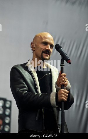 James spielt Hard Rock Calling, Hyde Park, London auf 24. Juni 2011. Personen im Bild: Tim Booth. Bild von Julie Edwards Stockfoto