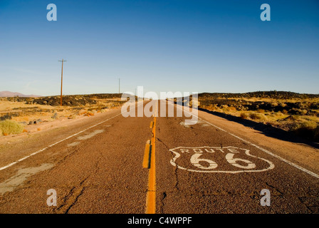 Bemalte Straße Markierungen auf der Route 66 Stockfoto