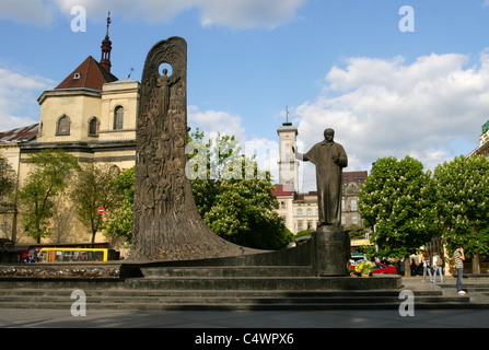 Denkmal von Taras Schewtschenko und die Welle der nationalen Wiedergeburt Stockfoto