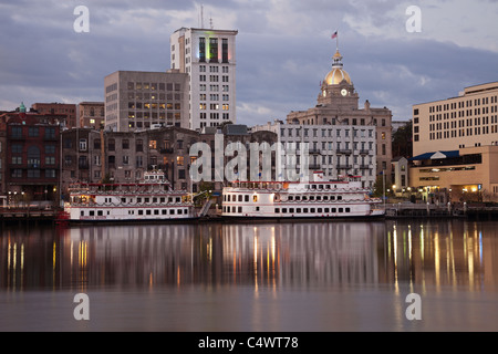 USA, Georgia, Savannah, Skyline von Downtown Stockfoto