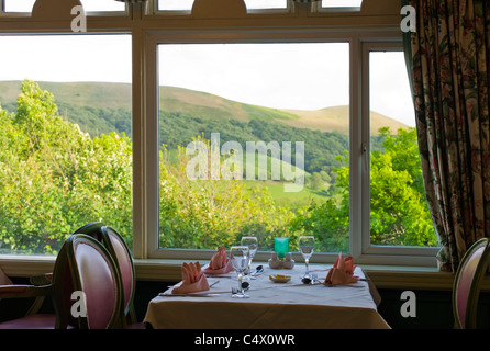 Esszimmer lange Mynd Hotel Kirche Stretton Shropshire UK Stockfoto