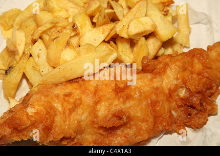 Traditionelle englische Fisch & Chips. Stockfoto