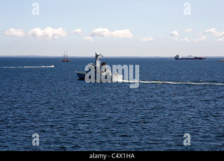 Patrouillenboot in den Öresund, in der Nähe von Kopenhagen, Dänemark Stockfoto