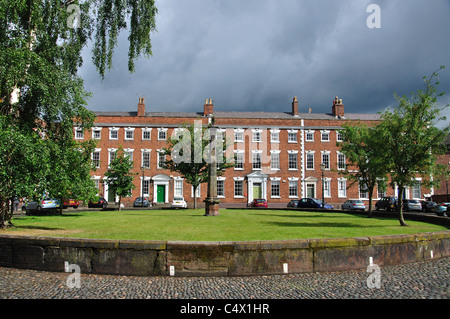 Georgianischen Gebäuden in Abbey Square, Chester, Cheshire, England, Vereinigtes Königreich Stockfoto