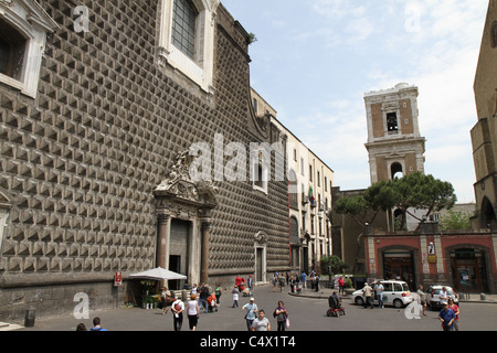 Kirche des Gesu Nuovo in Neapel, Italien. Stockfoto