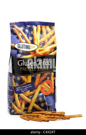 Glutenfreie Lebensmittel, Salzstangen Stockfoto