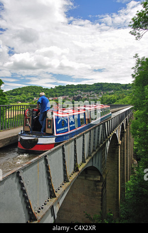 Pontcysyllte Aquädukt & Canal, Trevor, Wrexham County Borough, Wales, Vereinigtes Königreich Stockfoto